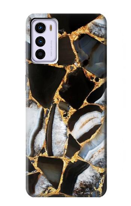 W3419 Gold Marble Graphic Print Hard Case and Leather Flip Case For Motorola Moto G42