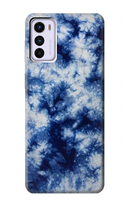 W3439 Fabric Indigo Tie Dye Hard Case and Leather Flip Case For Motorola Moto G42