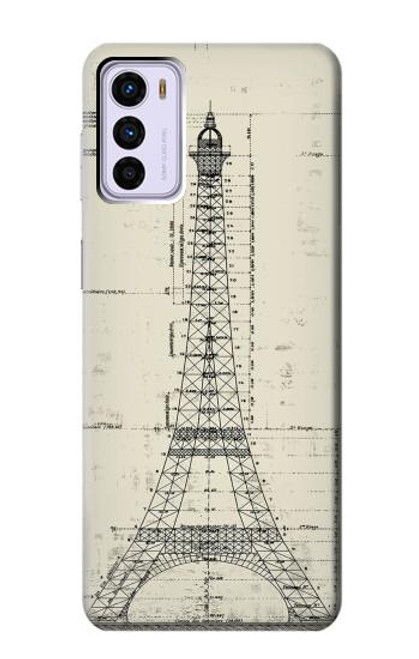 W3474 Eiffel Architectural Drawing Hard Case and Leather Flip Case For Motorola Moto G42