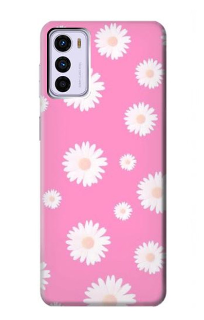 W3500 Pink Floral Pattern Hard Case and Leather Flip Case For Motorola Moto G42