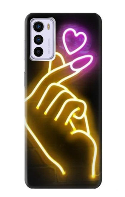 W3512 Cute Mini Heart Neon Graphic Hard Case and Leather Flip Case For Motorola Moto G42