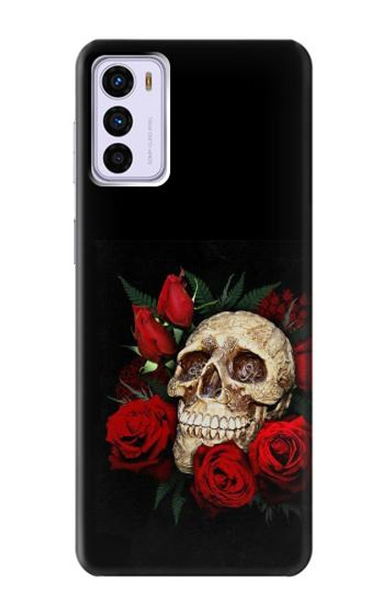 W3753 Dark Gothic Goth Skull Roses Hard Case and Leather Flip Case For Motorola Moto G42