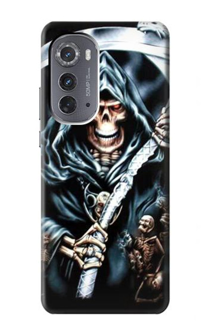 W0295 Grim Reaper Hard Case and Leather Flip Case For Motorola Edge (2022)