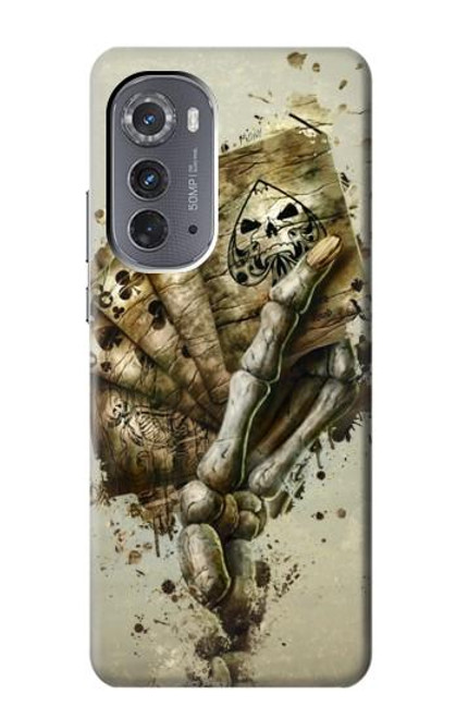 W0550 Skull Card Poker Hard Case and Leather Flip Case For Motorola Edge (2022)