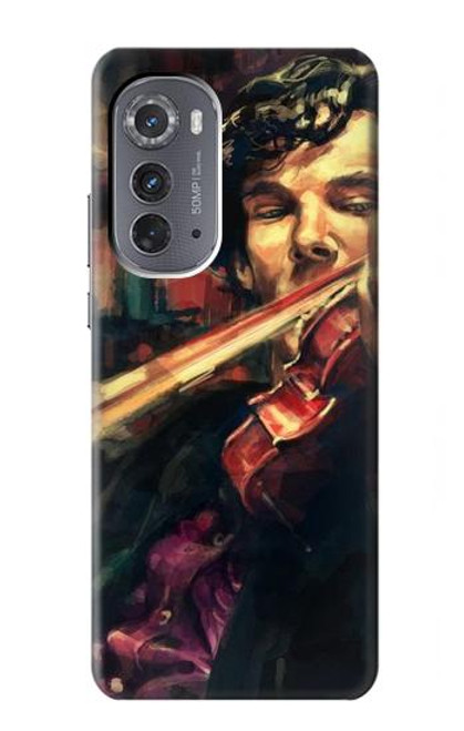 W0723 Violin Art Paint Hard Case and Leather Flip Case For Motorola Edge (2022)