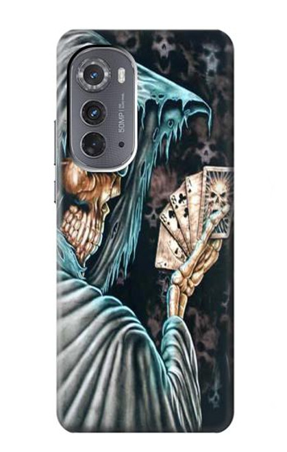 W0748 Grim Reaper Death Poker Hard Case and Leather Flip Case For Motorola Edge (2022)