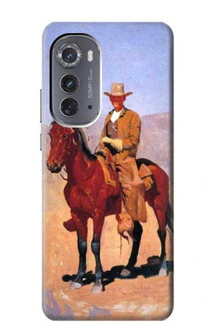 W0772 Cowboy Western Hard Case and Leather Flip Case For Motorola Edge (2022)