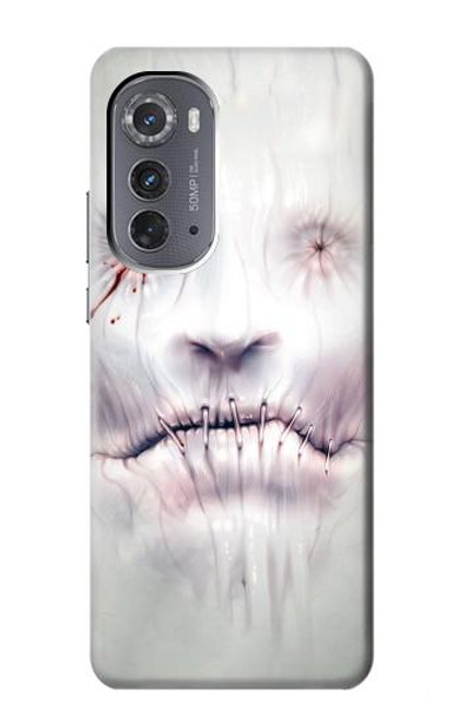 W0884 Horror Face Hard Case and Leather Flip Case For Motorola Edge (2022)