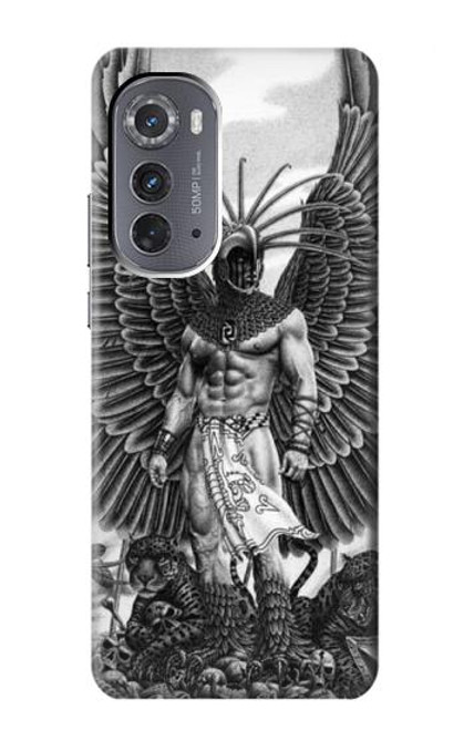 W1235 Aztec Warrior Hard Case and Leather Flip Case For Motorola Edge (2022)