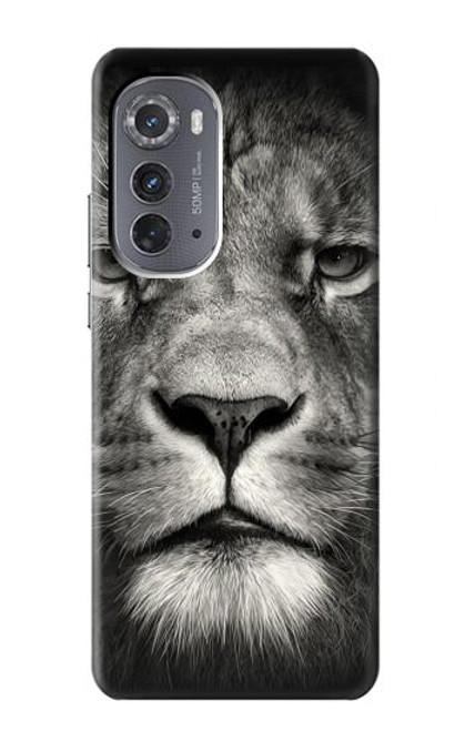 W1352 Lion Face Hard Case and Leather Flip Case For Motorola Edge (2022)