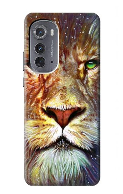 W1354 Lion Hard Case and Leather Flip Case For Motorola Edge (2022)