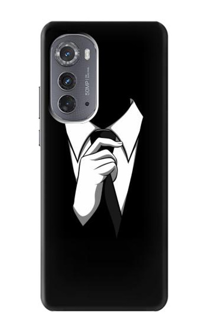 W1591 Anonymous Man in Black Suit Hard Case and Leather Flip Case For Motorola Edge (2022)