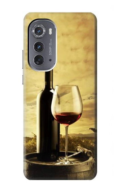 W2042 A Grape Vineyard Grapes Bottle Red Wine Hard Case and Leather Flip Case For Motorola Edge (2022)