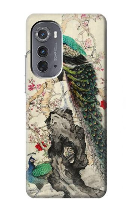 W2086 Peacock Painting Hard Case and Leather Flip Case For Motorola Edge (2022)