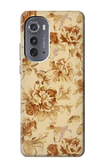 W2180 Flower Floral Vintage Pattern Hard Case and Leather Flip Case For Motorola Edge (2022)