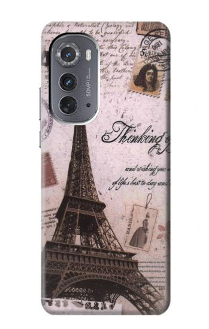 W2211 Paris Postcard Eiffel Tower Hard Case and Leather Flip Case For Motorola Edge (2022)