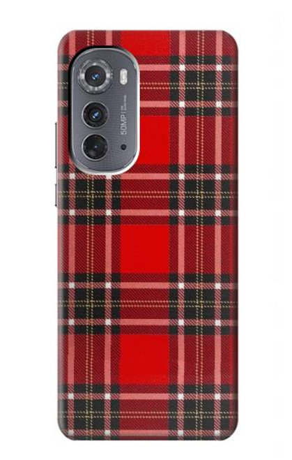 W2374 Tartan Red Pattern Hard Case and Leather Flip Case For Motorola Edge (2022)