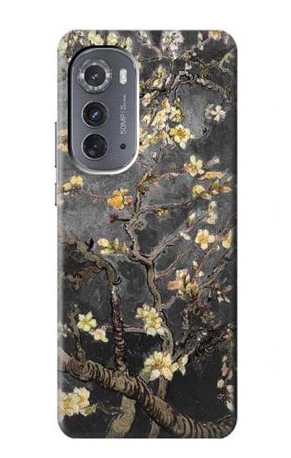 W2664 Black Blossoming Almond Tree Van Gogh Hard Case and Leather Flip Case For Motorola Edge (2022)