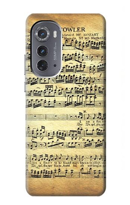 W2667 The Fowler Mozart Music Sheet Hard Case and Leather Flip Case For Motorola Edge (2022)