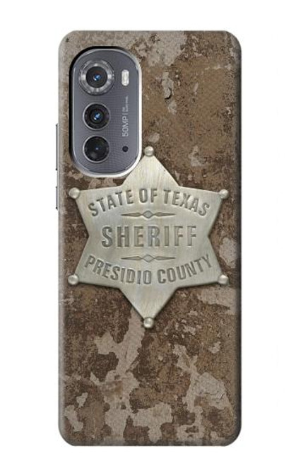 W2868 Texas Presidio County Sheriff Badge Hard Case and Leather Flip Case For Motorola Edge (2022)