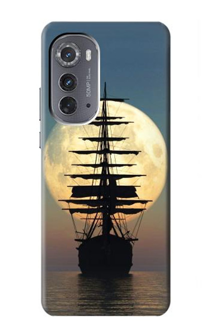 W2897 Pirate Ship Moon Night Hard Case and Leather Flip Case For Motorola Edge (2022)