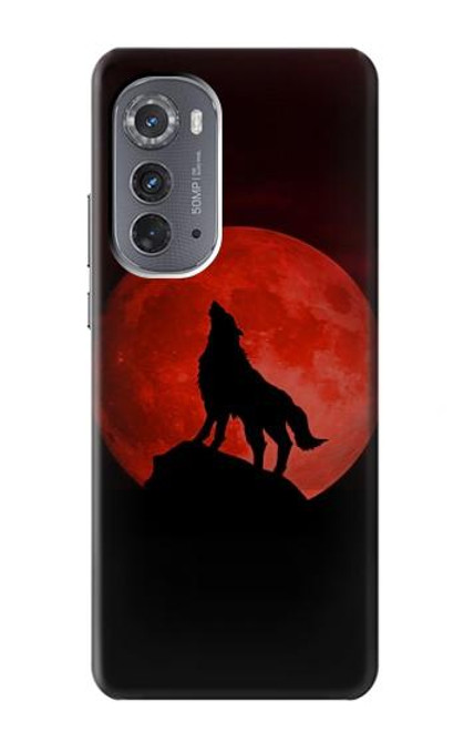 W2955 Wolf Howling Red Moon Hard Case and Leather Flip Case For Motorola Edge (2022)