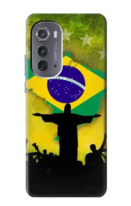 W2981 Brazil Football Soccer Hard Case and Leather Flip Case For Motorola Edge (2022)