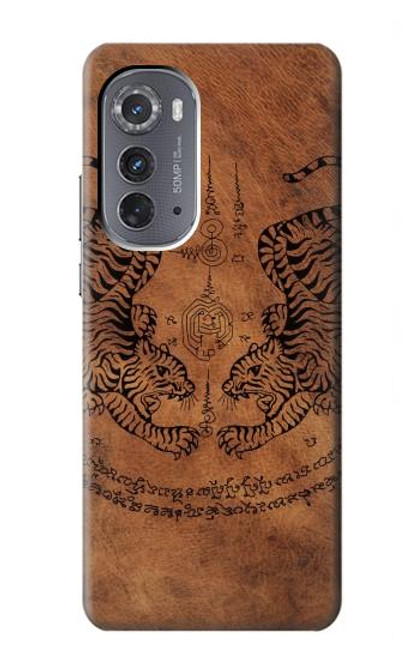 W3209 Sak Yant Twin Tiger Hard Case and Leather Flip Case For Motorola Edge (2022)