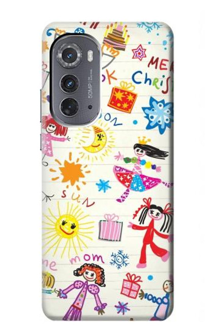 W3280 Kids Drawing Hard Case and Leather Flip Case For Motorola Edge (2022)