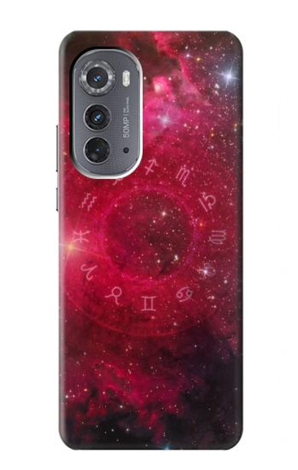 W3368 Zodiac Red Galaxy Hard Case and Leather Flip Case For Motorola Edge (2022)