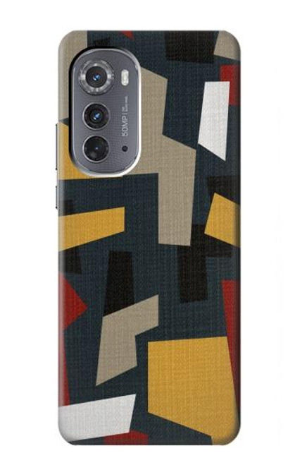 W3386 Abstract Fabric Texture Hard Case and Leather Flip Case For Motorola Edge (2022)