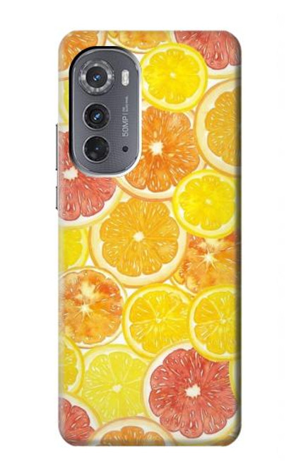 W3408 Lemon Hard Case and Leather Flip Case For Motorola Edge (2022)