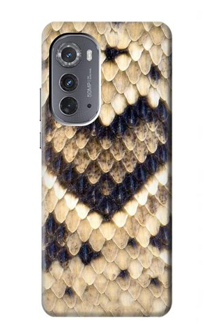 W3417 Diamond Rattle Snake Graphic Print Hard Case and Leather Flip Case For Motorola Edge (2022)