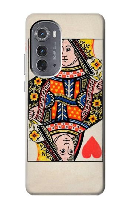 W3429 Queen Hearts Card Hard Case and Leather Flip Case For Motorola Edge (2022)