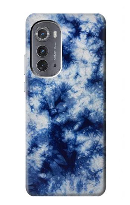 W3439 Fabric Indigo Tie Dye Hard Case and Leather Flip Case For Motorola Edge (2022)