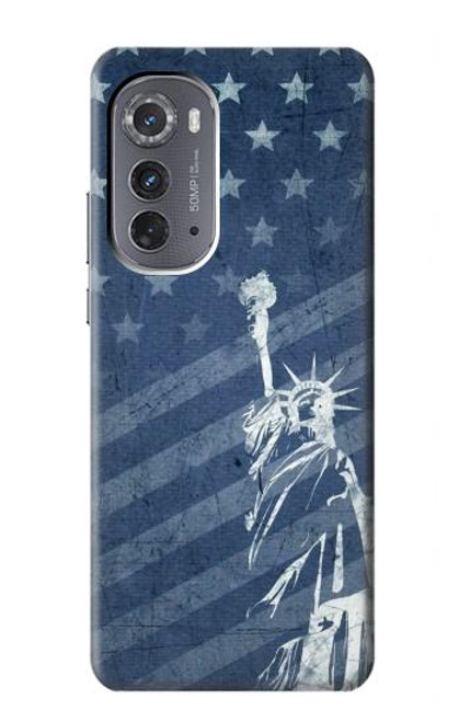 W3450 US Flag Liberty Statue Hard Case and Leather Flip Case For Motorola Edge (2022)