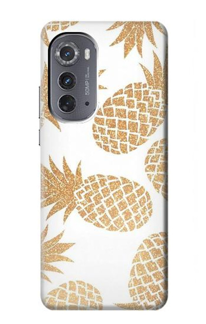 W3718 Seamless Pineapple Hard Case and Leather Flip Case For Motorola Edge (2022)