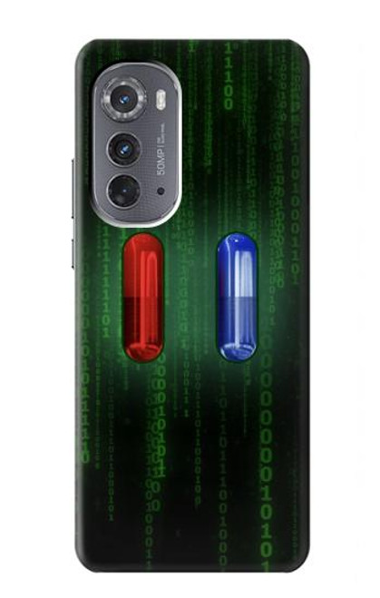 W3816 Red Pill Blue Pill Capsule Hard Case and Leather Flip Case For Motorola Edge (2022)