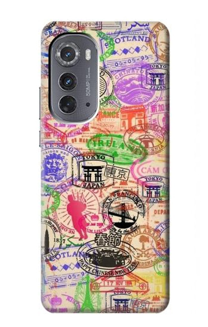 W3904 Travel Stamps Hard Case and Leather Flip Case For Motorola Edge (2022)