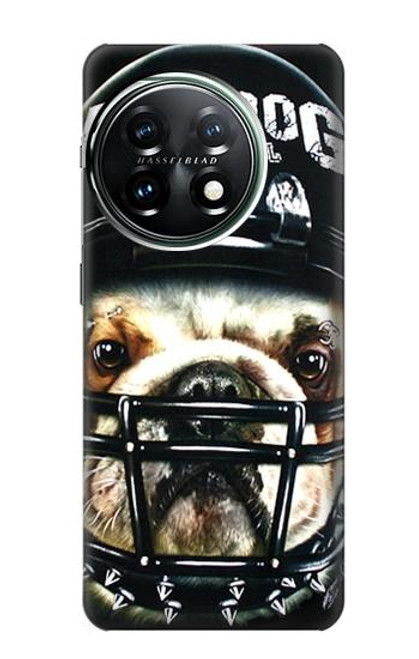 W0098 Bulldog American Football Hard Case and Leather Flip Case For OnePlus 11