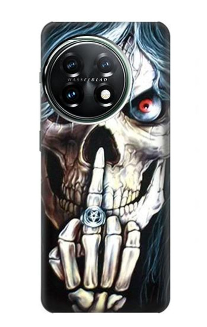 W0222 Skull Pentagram Hard Case and Leather Flip Case For OnePlus 11