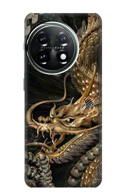 W0426 Gold Dragon Hard Case and Leather Flip Case For OnePlus 11