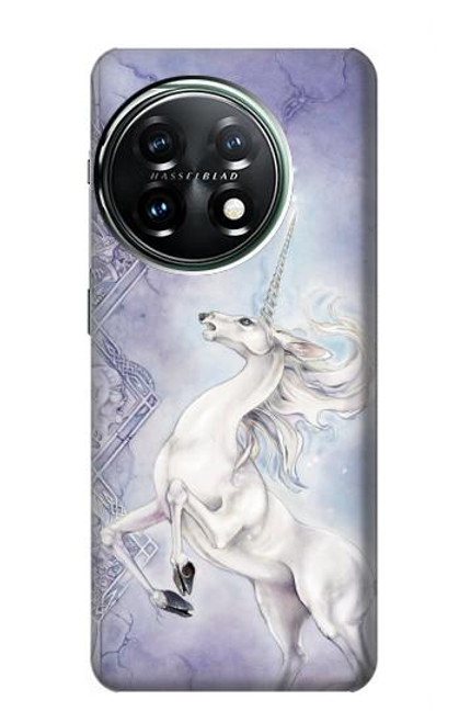 W1134 White Horse Unicorn Hard Case and Leather Flip Case For OnePlus 11