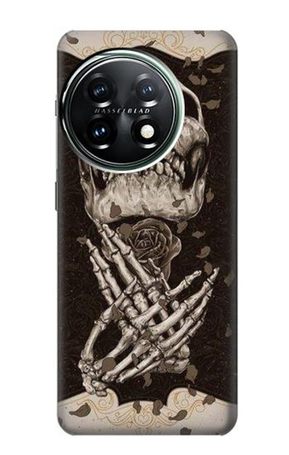 W1676 Skull Rose Hard Case and Leather Flip Case For OnePlus 11