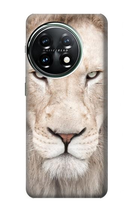 W2399 White Lion Face Hard Case and Leather Flip Case For OnePlus 11