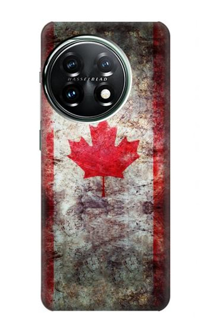 W2490 Canada Maple Leaf Flag Texture Hard Case and Leather Flip Case For OnePlus 11