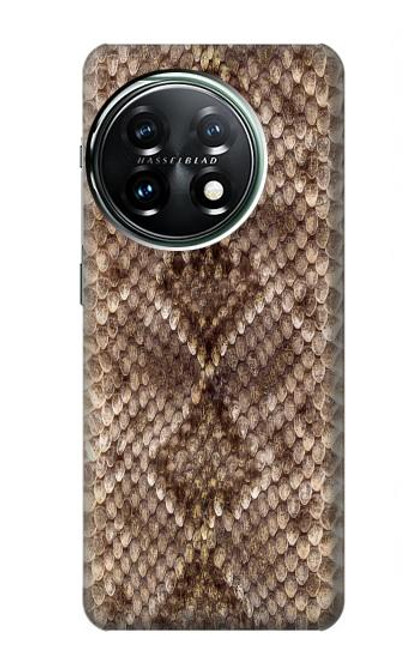 W2875 Rattle Snake Skin Graphic Printed Hard Case and Leather Flip Case For OnePlus 11