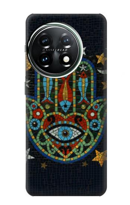 W3175 Hamsa Hand Mosaics Hard Case and Leather Flip Case For OnePlus 11
