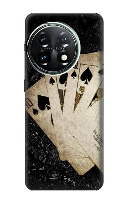 W3231 Vintage Royal Straight Flush Cards Hard Case and Leather Flip Case For OnePlus 11