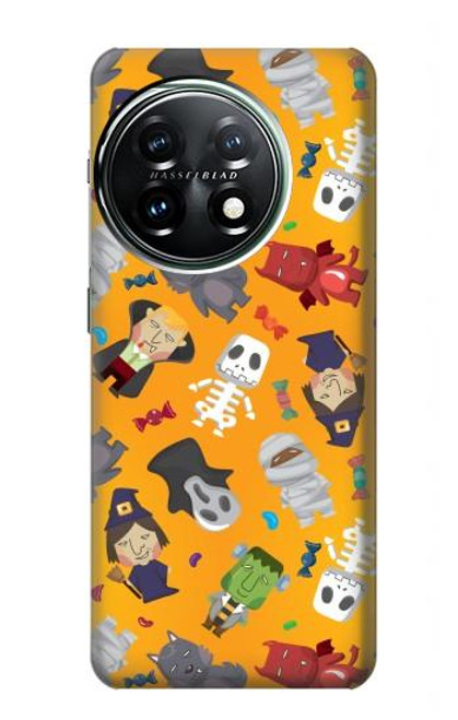 W3275 Cute Halloween Cartoon Pattern Hard Case and Leather Flip Case For OnePlus 11